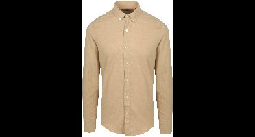 Suitable Overhemd Flanel Beige - Maat S - Heren - Casual Shirt