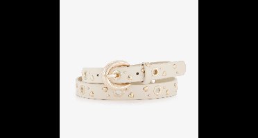 Meisjes riem beige met hartjes - Maat 75