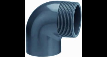Effast PVC knie 90° 1 1/2 buitendraad x 50 mm lijmverbinding