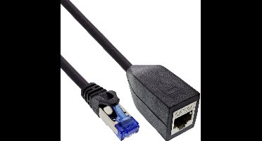 InLine® RJ45 interface bescherming Cat.6A S/FTP, RJ45 male / female, zwart, 0,2m