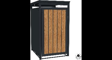 4gardenz® Slimline Kliko Containerombouw 1 Afvalbak - Antraciet/Houtlook