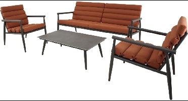 Lounge-Set Harper Terra - Moderne Tuinset Met Tafel - Grijs - 607672x1687672x1006032cm
