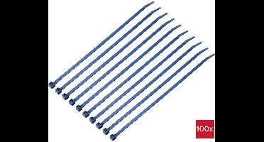 TRU COMPONENTS TC-12533352 Kabelbinder 250 mm 4.8 mm Blauw Detecteerbaar (metaal) 100 stuk(s)