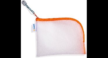 HERMA A6 documententas met rits, kleine waterdichte tas met rits, afsluitbare kunststof documentenmap met rits, semi-transparant, 19 x 14 cm, oranje