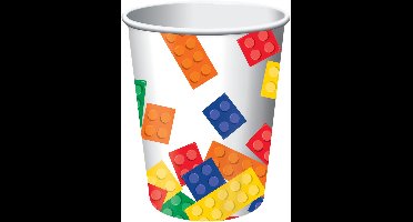 Witbaard Feestbeker Block Party Junior Karton 266 Ml Wit 8 Stuks