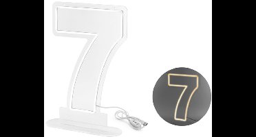 Neon LED - Nummer '7', wit, 50 cm