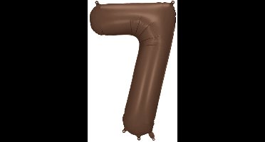 Folieballon nummer 7 in bruin 86cm