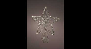 Decoris kerst ster piek - LED verlichting - steady - warm wit - H25 cm