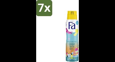 7 x Fa - Deodorant Spray - Mediterranean Jewels - Orchidee & Citrus - 48 uur Bescherming - 150 ml - Deodorant Spray - Orchidee En Citrus - 48 Uur Bescherming - Aluminiumzoutvrij - Vegan Deodorant