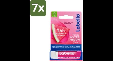 7 x Labello Lippenbalsem Blister Watermelon Shine 4.8 gr - Lippenbalsem - Hydratatie - Glans - Watermeloen - Sheaboter