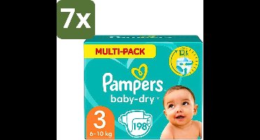 Pampers - Baby-Dry - Luiers - Maat 3 (6-10 kg) - 198 Luiers - Bulkverpakking - 7 stuks