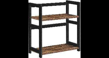 Hoppa! Desktop-Opbergrek - Rustiek Bruin, Zwart - MDF, Bamboe - 42 x 18 x 43 cm (B x D x H)