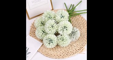6 Stuks Kunst Hortensia Boeket - Zijden Chrysanten & Balbloemen | Realistische Bloemstukken voor Huiskamer/Tuin/Kantoor | Bruidsboeket & Tafeldecoratie | Stofvrij + Weerbestendig