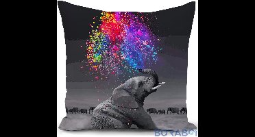 Kussensloop - Olifantenprint - 40x40 cm - Polyester