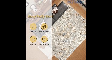 Vloerkleed - Geometrisch Vintage - 200x300 cm - Beige/Grijs - Wasbaar