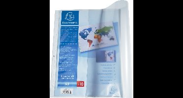 Exacompta 5x Pak van 10 geperforeerde showtassen - gladde PP - A3/A4 - Kleurloos - 6205E