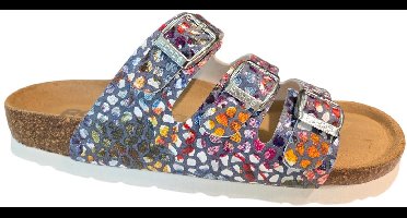 Rohde 5620 55 Slippers Blauw Multi Leer Dames - Blauw Multi - 38