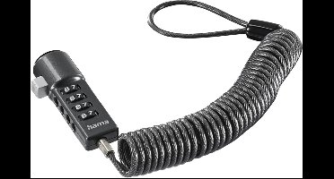 Hama Laptopslot "Portable", cijferslot 4-cijferig, koolstofstaal, antraciet