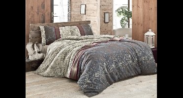 Asir Dubbele dekbedovertrekset – crème/zwart