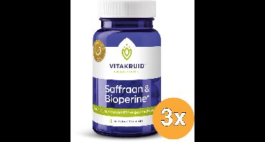 3x Vitakruid Saffraan 28 mg (Affron®) & Bioperine (60 vega capsules)
