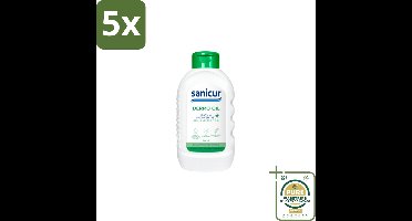 5 x Sanicur Bath & Showergel Dermo-Oil 300 ml - Grootverpakking - Droge Huid - Gevoelige Huid - Voedende Badgels - Douchegel - Huidbarrière