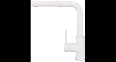 Alveus Zeos - Keukenkraan met uittrekbare vuistdouche, wit 1136506