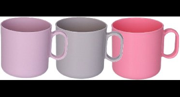 Plasticforte onbreekbare Drinkbekers - kunststof - 320 ml - 6x stuks - kinderen - mix kleuren