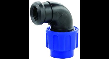 PE Koppeling 25mm, 90 Graden Winkel, Binnendraad