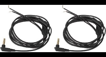 Zeynomax - 2 Stuks Vervangende 35 Mm Open Einde Mannelijke Plug - Hoofdtelefoon Connector Met Microfoon - Oortelefoon Reparatiekabel voor Doe-het-zelf - Mannelijke Draad - 12 M - Vervanging