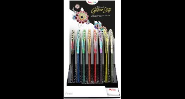 Gelschrijver Pentel K110 Dual medium metallic assorti 8 kleuren | 48 stuks