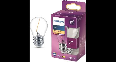 Philips LED lamp - Kogellamp met E27 fitting - Warmwit licht: 2700K - 15W - Helder glas