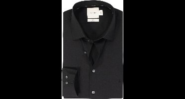 Calvin Klein slim fit overhemd - popeline - zwart - Strijkvriendelijk - Boordmaat: 42