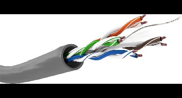 U/UTP CAT6 Gigabit netwerkkabel met vaste aders - AWG23 - LSZH / grijs - 100 meter