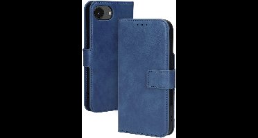 Mobiparts hoesje geschikt voor Apple iPhone 16e Apple iPhone 17e - Wallet/Boekhoesje - Eco Leer - Magneet Sluiting - Opberg vakken - Blauw