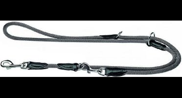 Hunter hondenriem freestyle verstelbaar grijs 200 cmx8 mm
