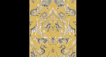 Bazaar - Dieren - Behang - Muurdecoratie - Wallpaper - Klassiek - Vliesbehang - Geel - 0,53 x 10 M.