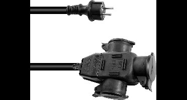 Eurolite verlengsnoer buiten 5m – verlengkabel buiten – waterdicht - 3 voudig