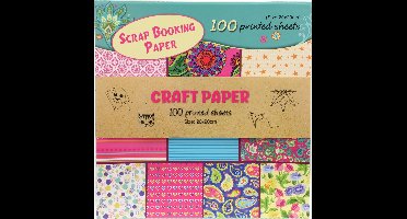 Toi-Toys Knutselpapierset 100 Bedrukte Vellen 20X20Cm