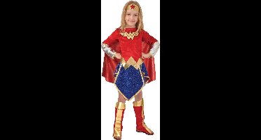 Dc Comics Verkleedpak Wonder Woman Meisjes Rood 5-delig Maat 98-104