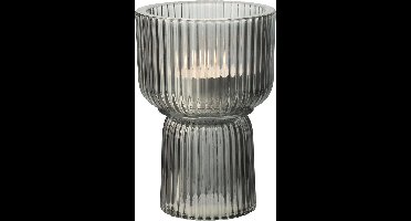 Gusta waxinelichthouder grijs - Waxinelichthouders - Glas - 10,5x15cm