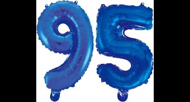 Folieballon 95 jaar blauw 86cm