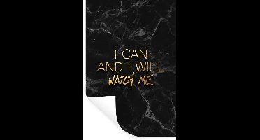 Muurstickers - Sticker Folie - Quotes - Marmer - Goud - Zwart - 20x30 cm - Plakfolie - Muurstickers Kinderkamer - Zelfklevend Behang - Zelfklevend behangpapier - Stickerfolie