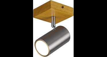 TRIO MARLEY - Spot - Nikkel mat - excl. 1x GU10 4,5W - Houten element
