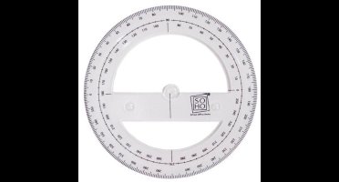 SOHO Kompasroos – Schaalverdeling tot 360 graden – Diameter 10cm – Transparant