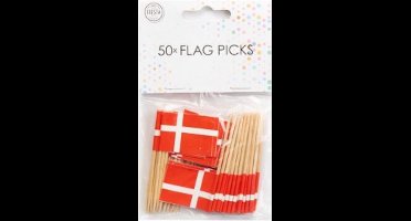 Wefiesta - Prikkers Denemarken (50 stuks) - WK voetbal 2026 - WK voetbal versiering - Olympische spelen