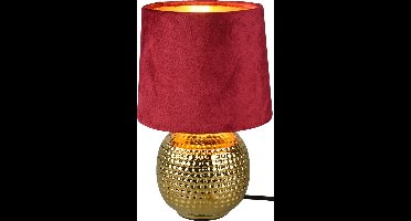 LED Tafellamp - Torna Sofia - E14 Fitting - Rond - Mat Rood - Keramiek