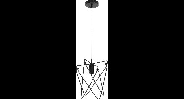 LED Hanglamp - Hangverlichting - Kapi - Industrieel - Rond - Mat Zwart Aluminium - E27