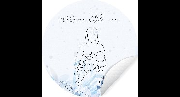 WallCircle - Muurstickers - Behangcirkel - Quotes - Baby - Welcome little one - Spreuken - Mama - ⌀ 30 cm - Muurcirkel - Zelfklevend - Ronde Behangsticker