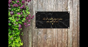Tuinposter Quotes - Spreuken - Goud - Marmer - 60x30 cm - Tuindoek