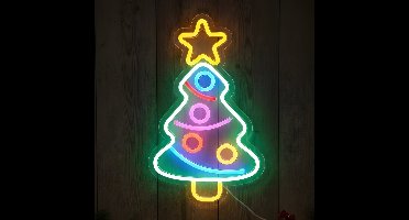 HEM LED Neon Kerstboom – Kerstverlichting Wandlamp – Groen/Roze/Blauw/Oranje/Geel – Binnen – Neon Kerstverlichting – Inclusief Opbergzak